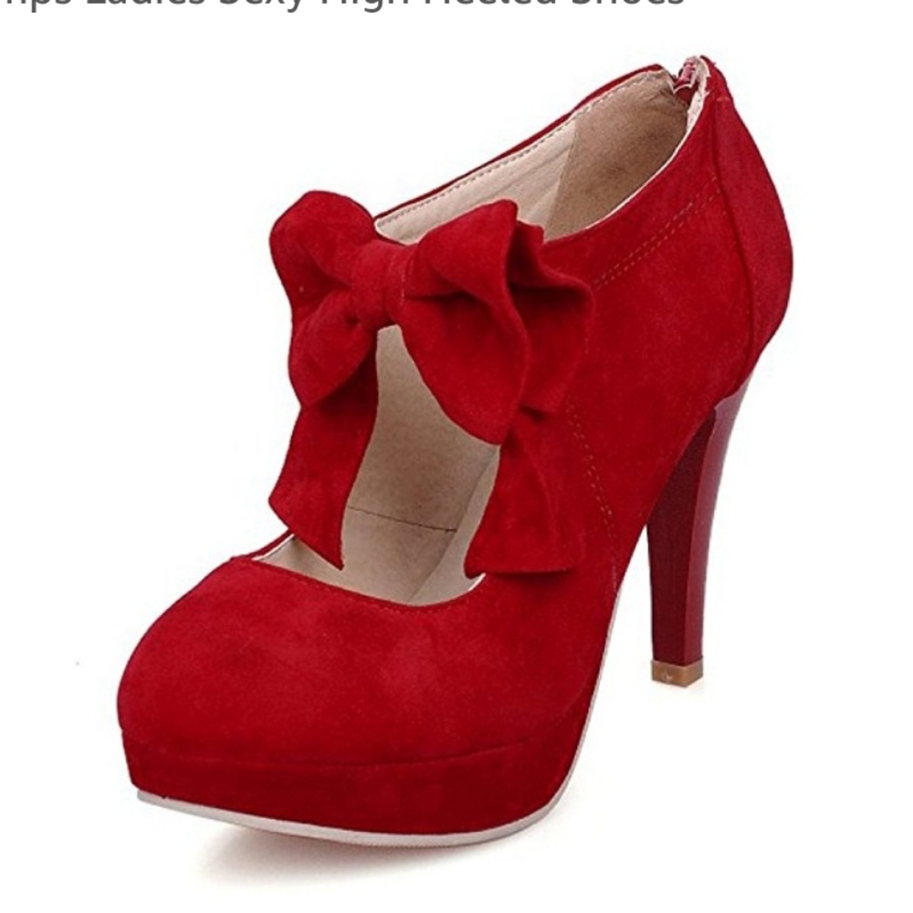 Red Bow Platform Heels size 6